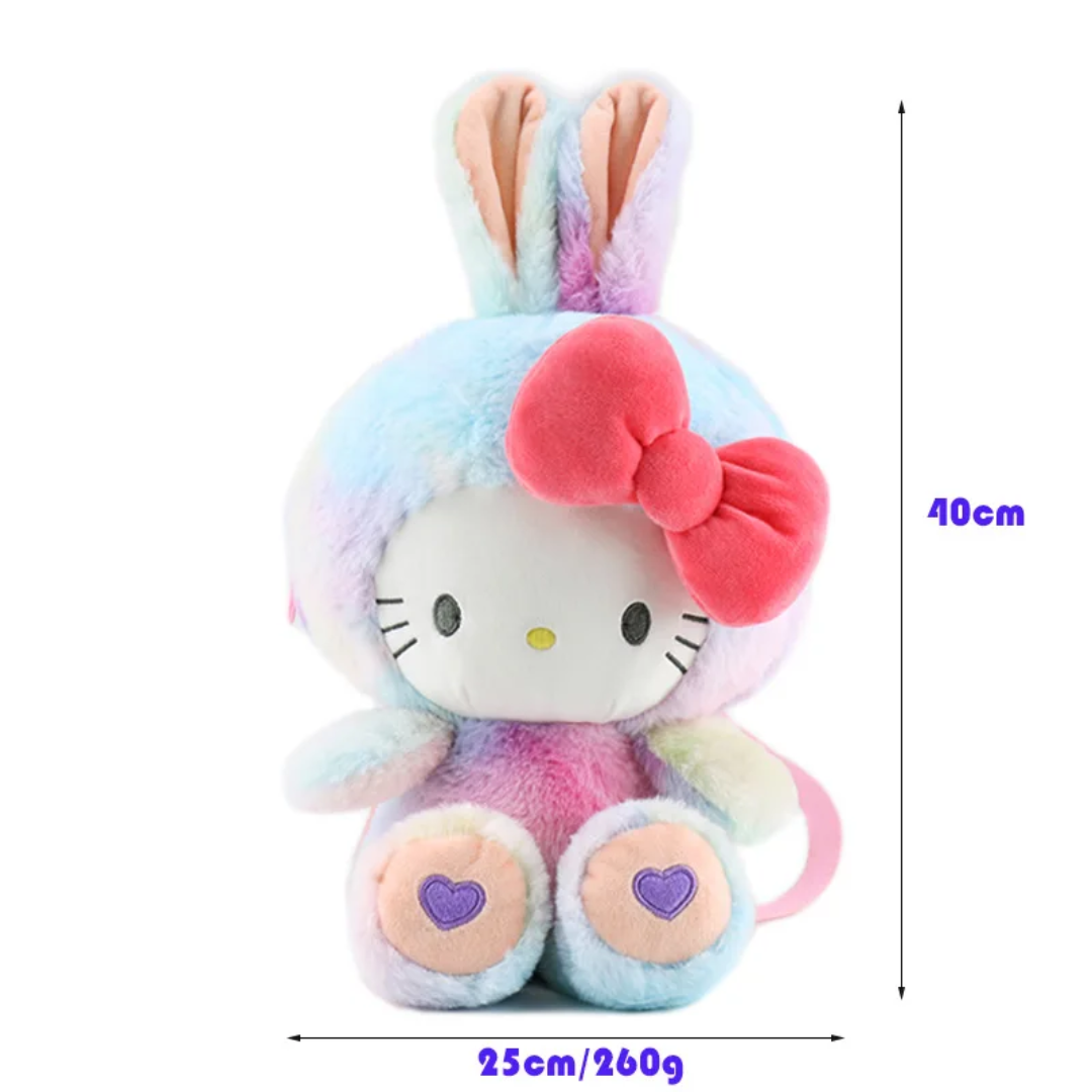 Pastel Plush Bunny Backpack for Kids – Soft & Cute Mini Bag