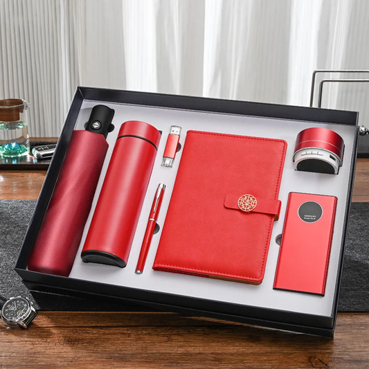 Executive Premium Gift Box Set – Notebook, Thermos, Umbrella, Pen, USB Flash Drive, Power Bank & Mini Speaker (Luxury Edition)