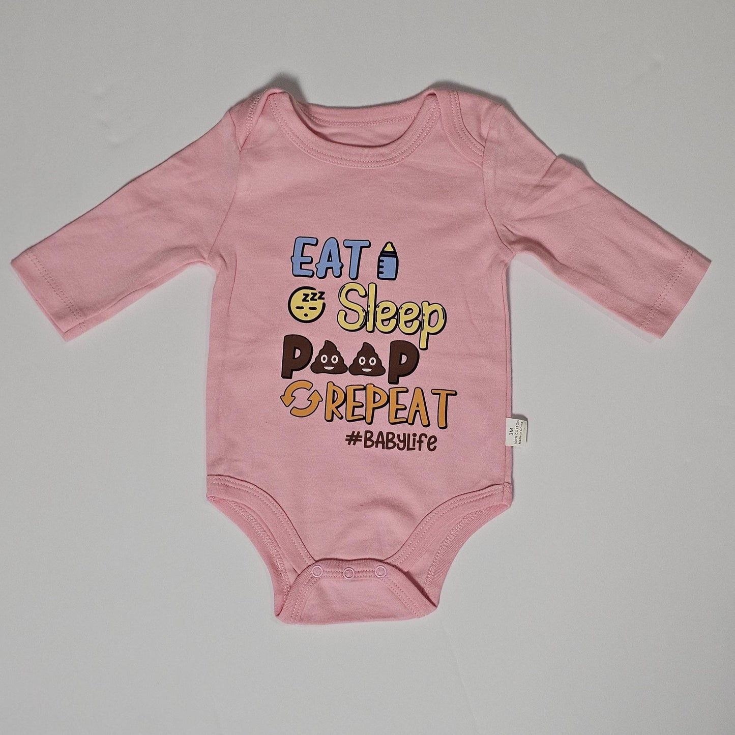 Eat Sleep Poop Repeat Baby Onesie: Funny Newborn Outfit, 3M