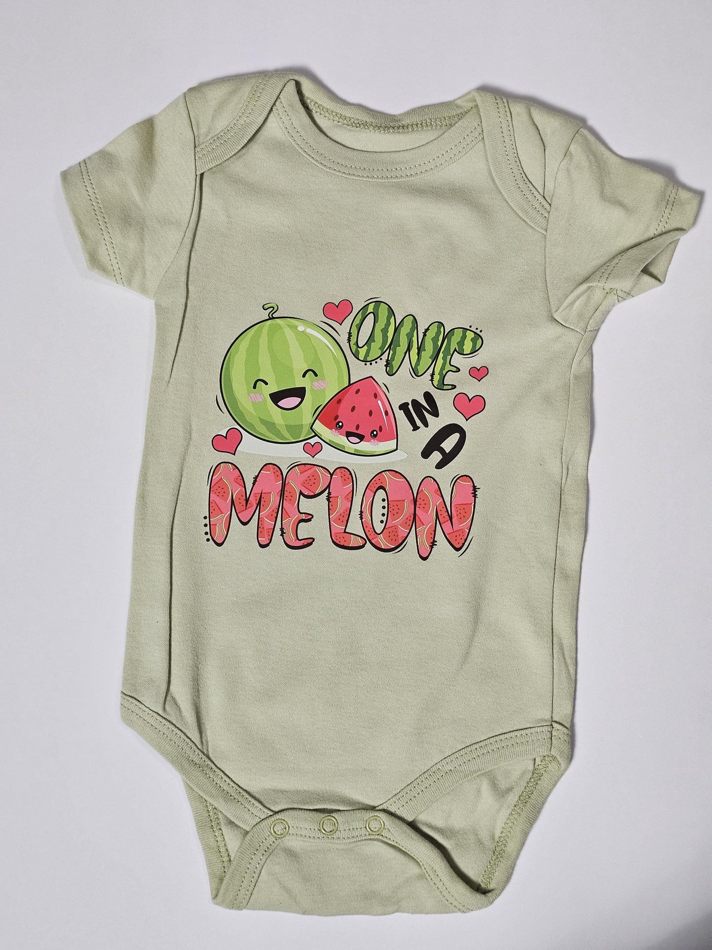 One in a Melon Baby Onesie | Cute Short Sleeve Bodysuit 69M | Baby Shower Gift | Punny Infant Outfit