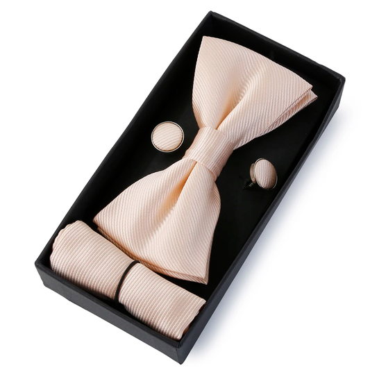 Men’s Bow Tie Gift Set – Bow Tie, Pocket Square & Cufflinks