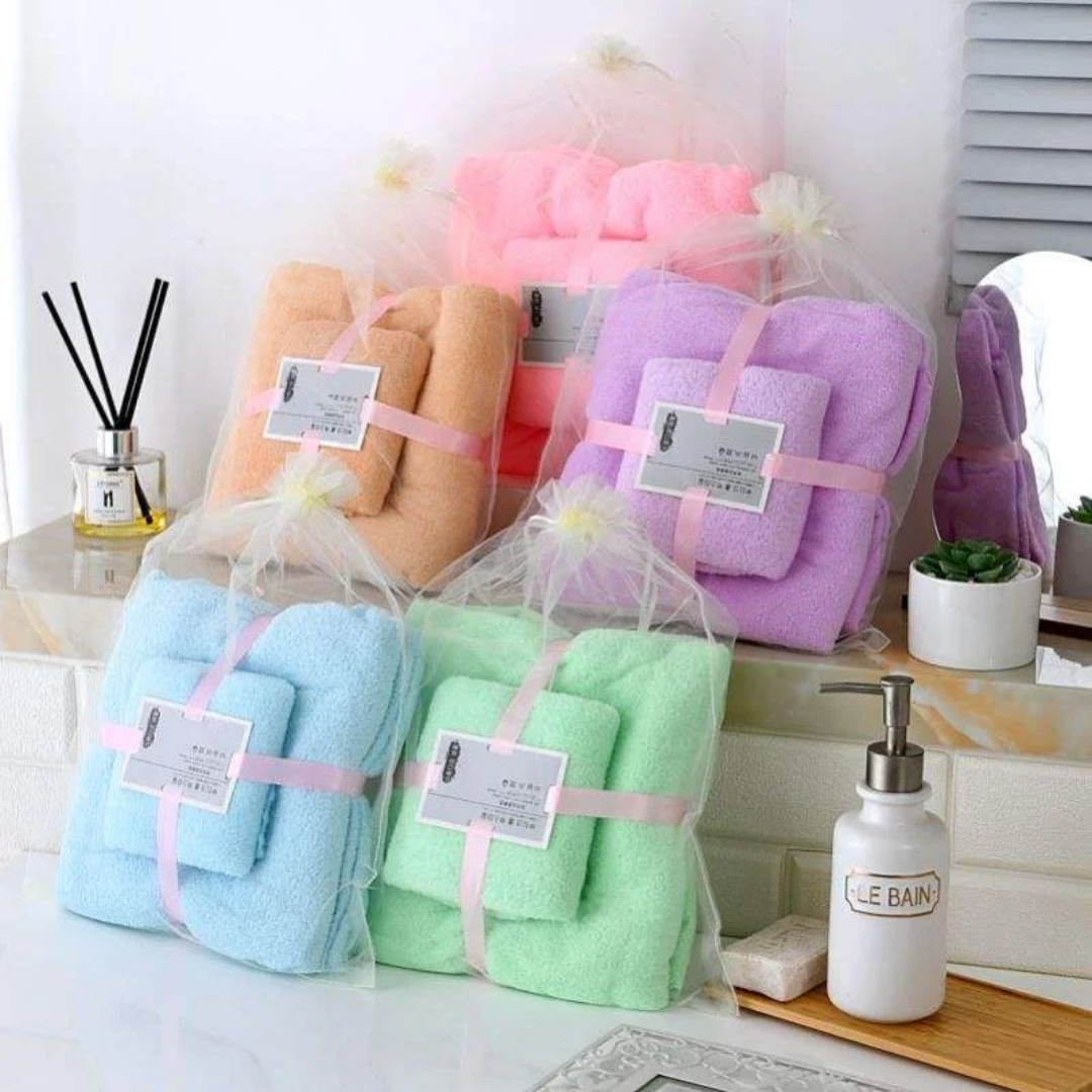 280 GSM Ultra-Soft Plush Microfiber Towel Set (2-Piece) – Premium Quality, Non-Shedding, Quick-Dry