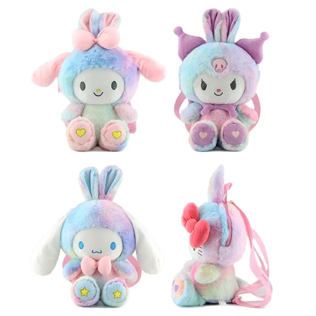 Pastel Plush Bunny Backpack for Kids – Soft & Cute Mini Bag