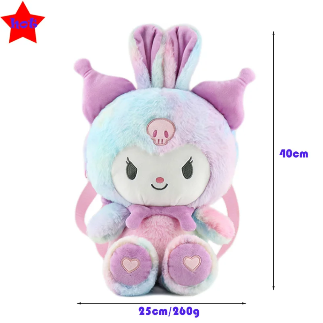 Pastel Plush Bunny Backpack for Kids – Soft & Cute Mini Bag