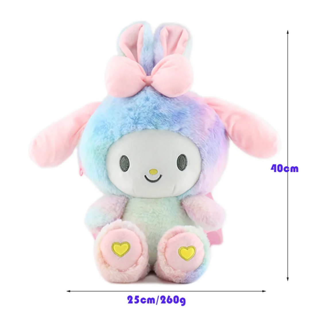 Pastel Plush Bunny Backpack for Kids – Soft & Cute Mini Bag