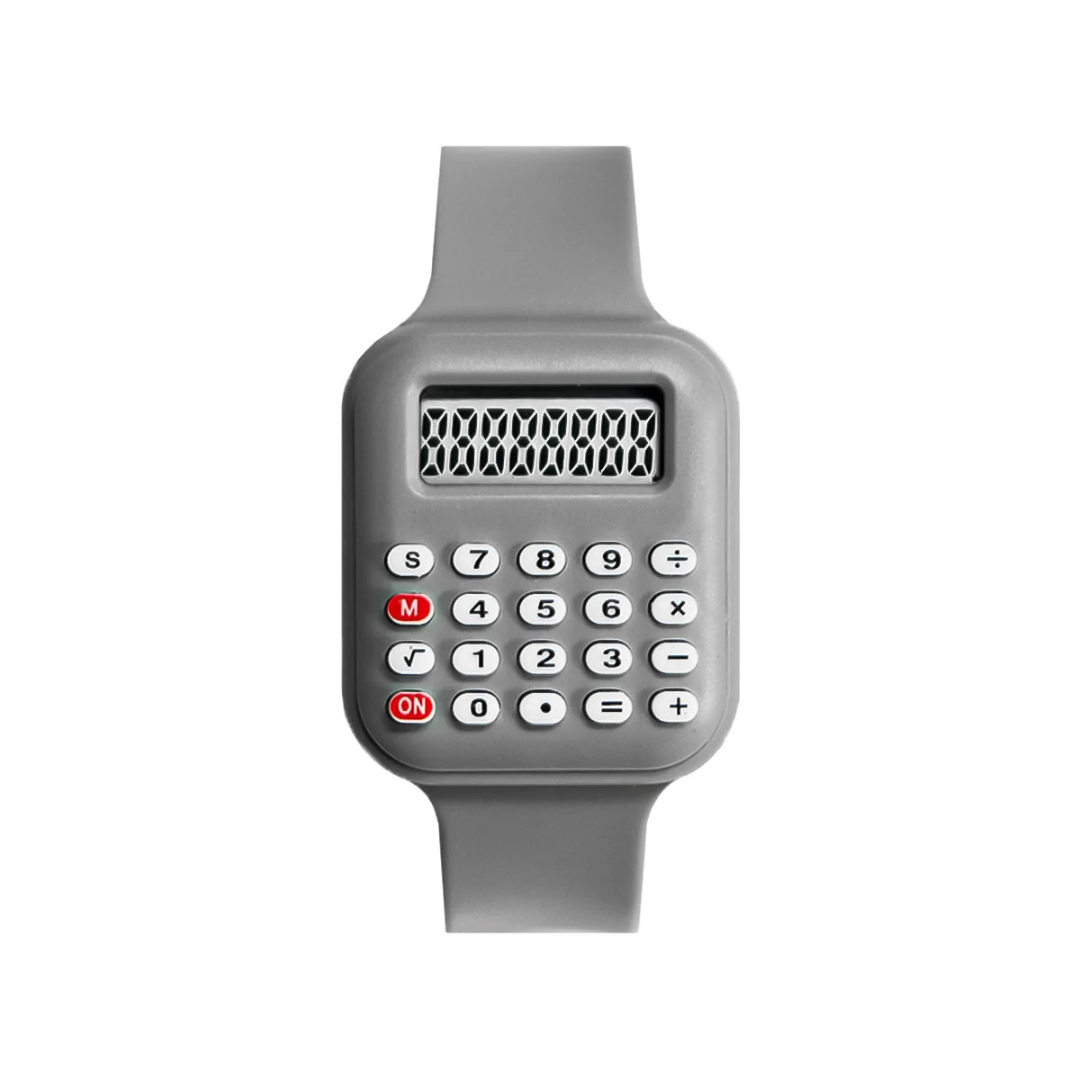 Calculator Digital Watch – Soft Silicone Strap, LED Time Display, Retro Classroom Style (Kids, Teens & Adults)