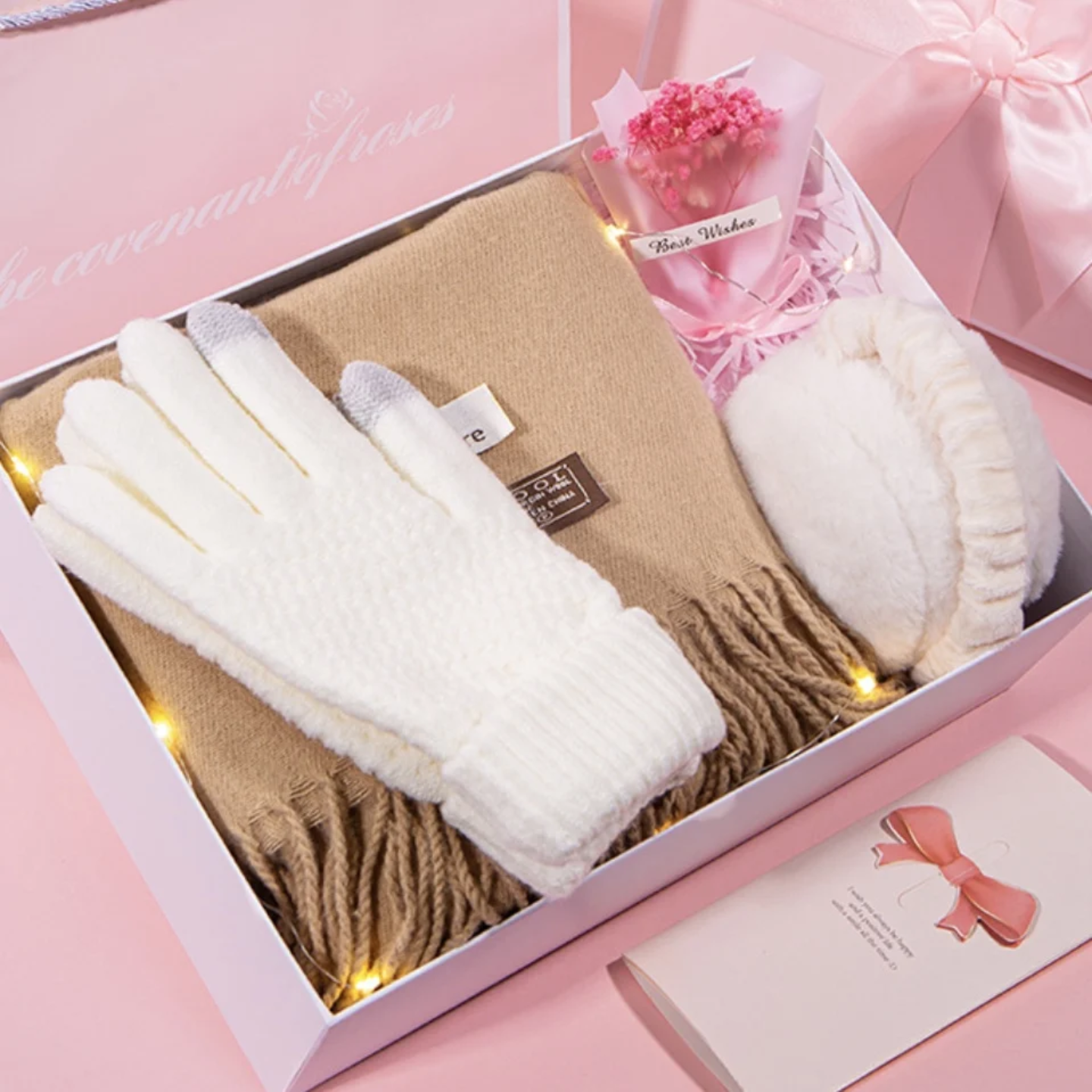 Women’s Winter Warm Gift Set – Scarf, Touchscreen Gloves & Plush Earmuffs (Luxury Gift Box)