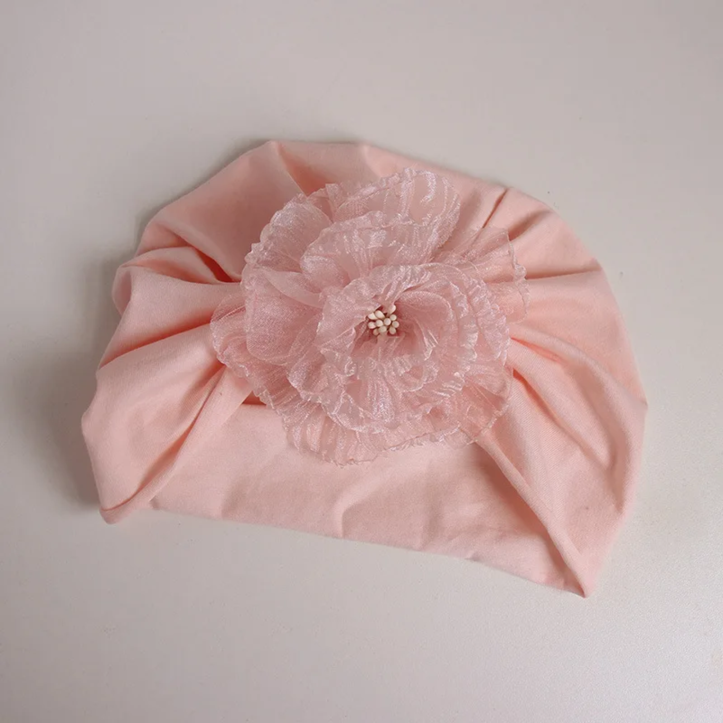 Baby Girl Turban & Matching Flower Socks Set – Soft Newborn Hat + Cute Bow Socks, Hospital Outfit Gift, Infant Photo Prop, Baby Shower Gift