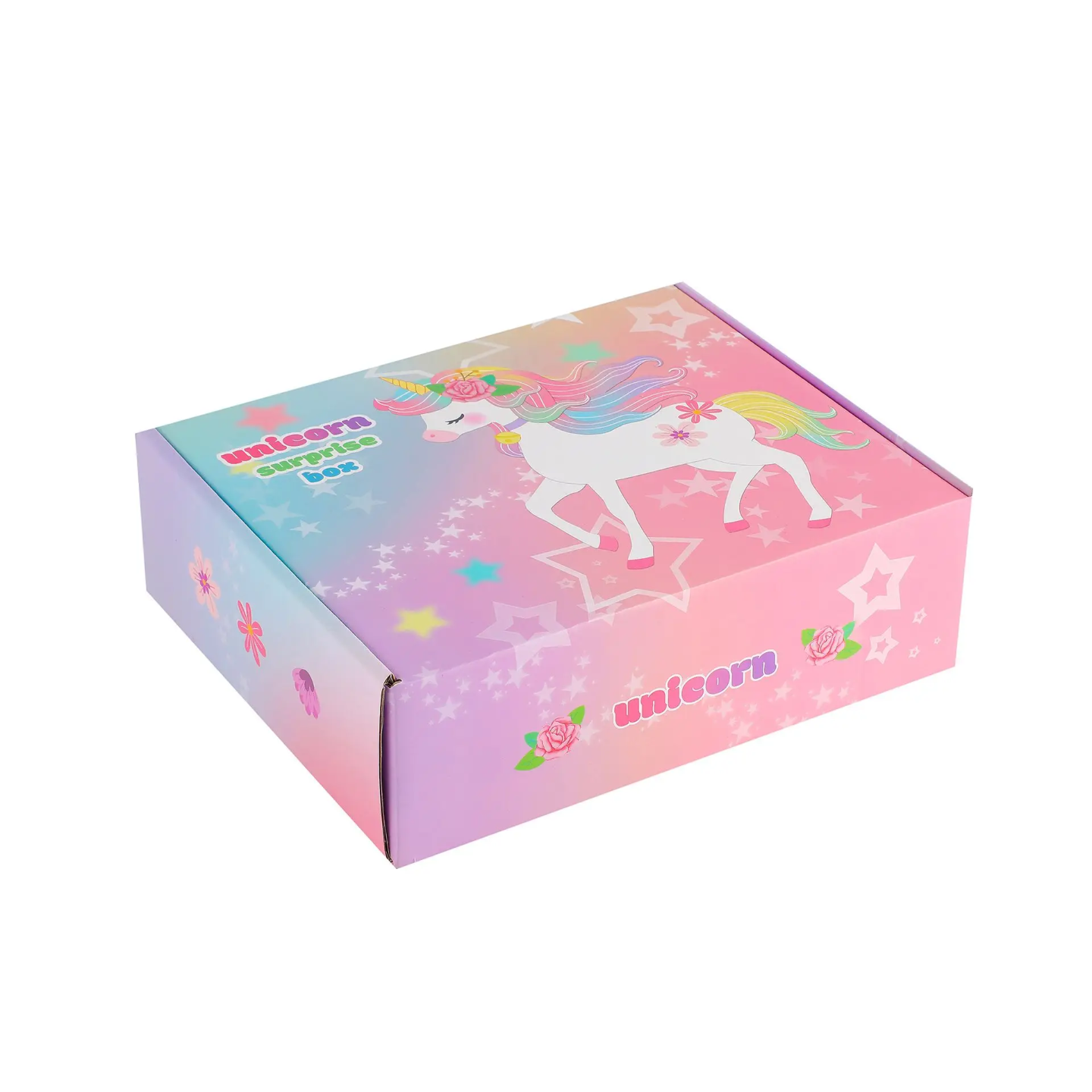 Unicorn Gift Set for Girls – 8-Piece Plush Bag, Notebook, Jewelry & Accessories (Rainbow Pastel)