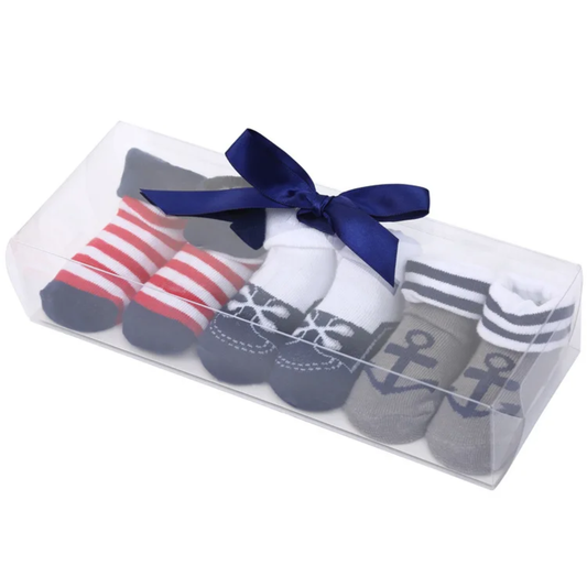 Baby Socks Gift Set – 4-Pair Soft Cotton Newborn Socks (Gift Box)