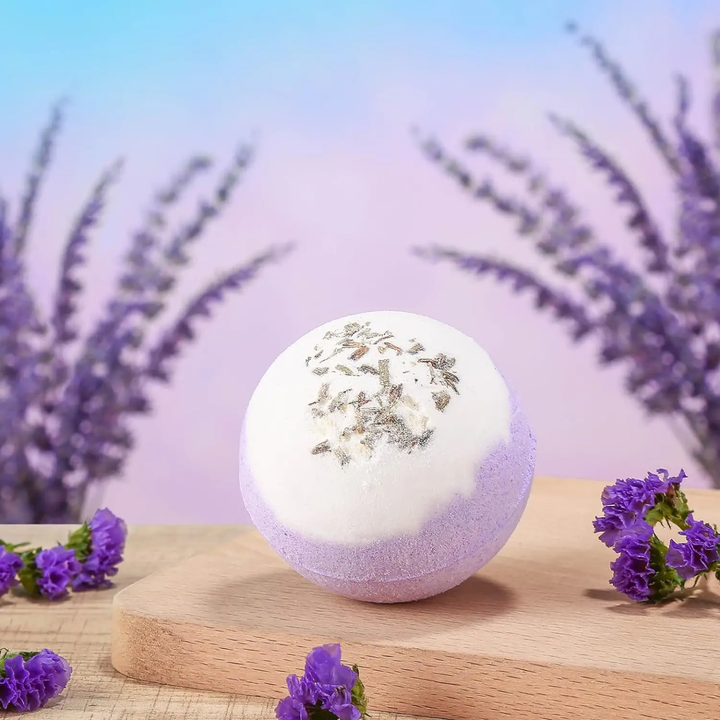 Lavender Self-Care Gift Box – Mug, Candle, Bath Bomb, Handmade Soap, Bracelet (Relaxation Gift Set)