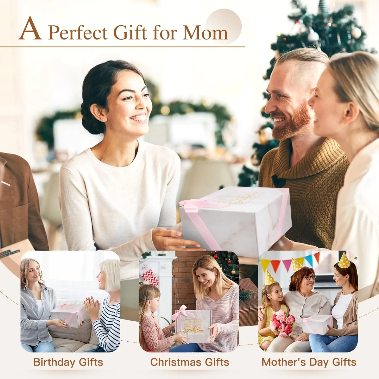 “Best Mom Ever” Luxury Pink Marble Gift Set – Mug with Lid & Spoon, Scented Candle, Bath Bomb, Soap, Greeting Card & Gift Box
