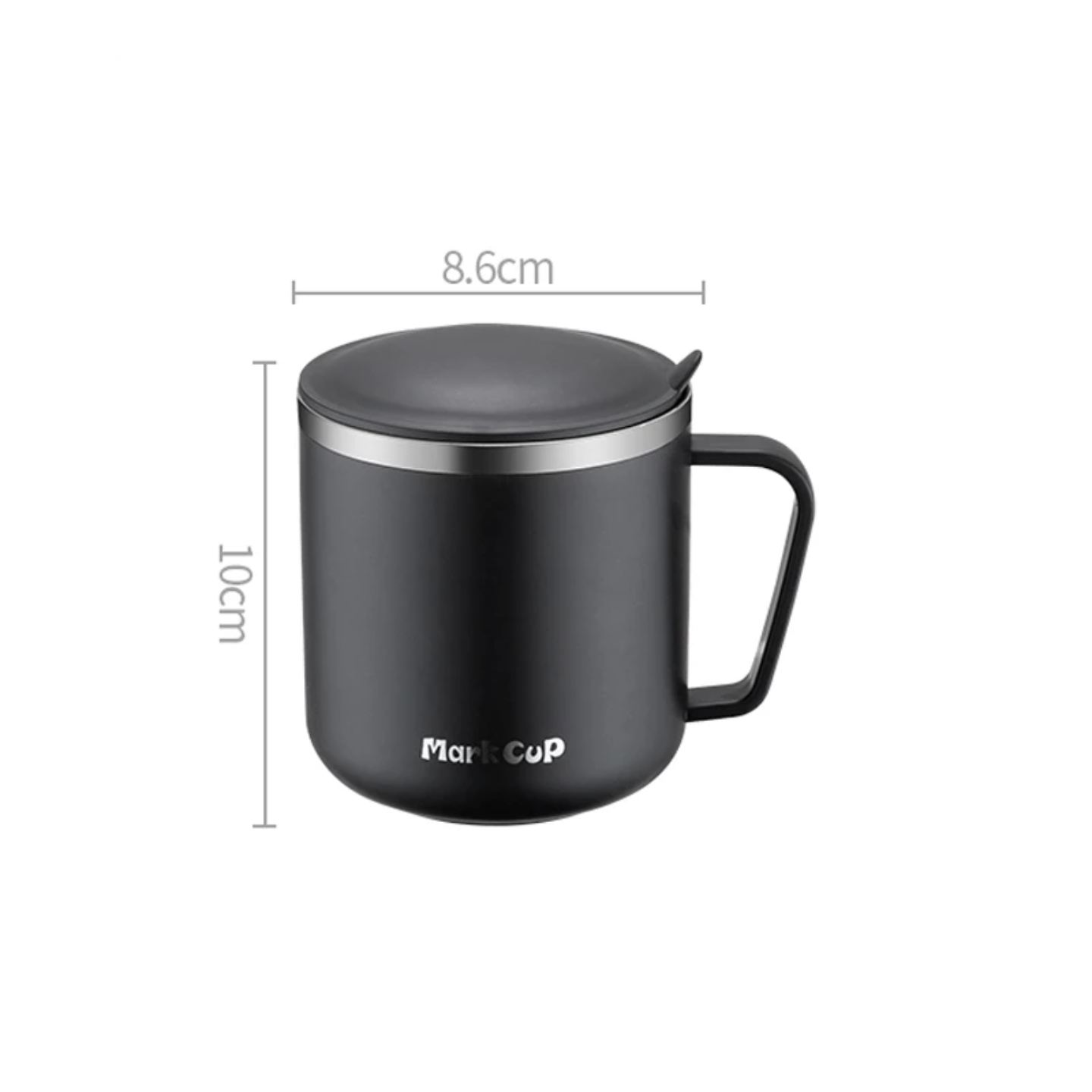 400ml Double-Layer Insulated Stainless Steel Mug with Lid – Modern Minimalist Design