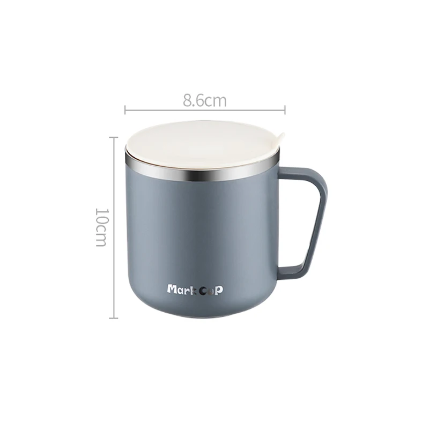 400ml Double-Layer Insulated Stainless Steel Mug with Lid – Modern Minimalist Design