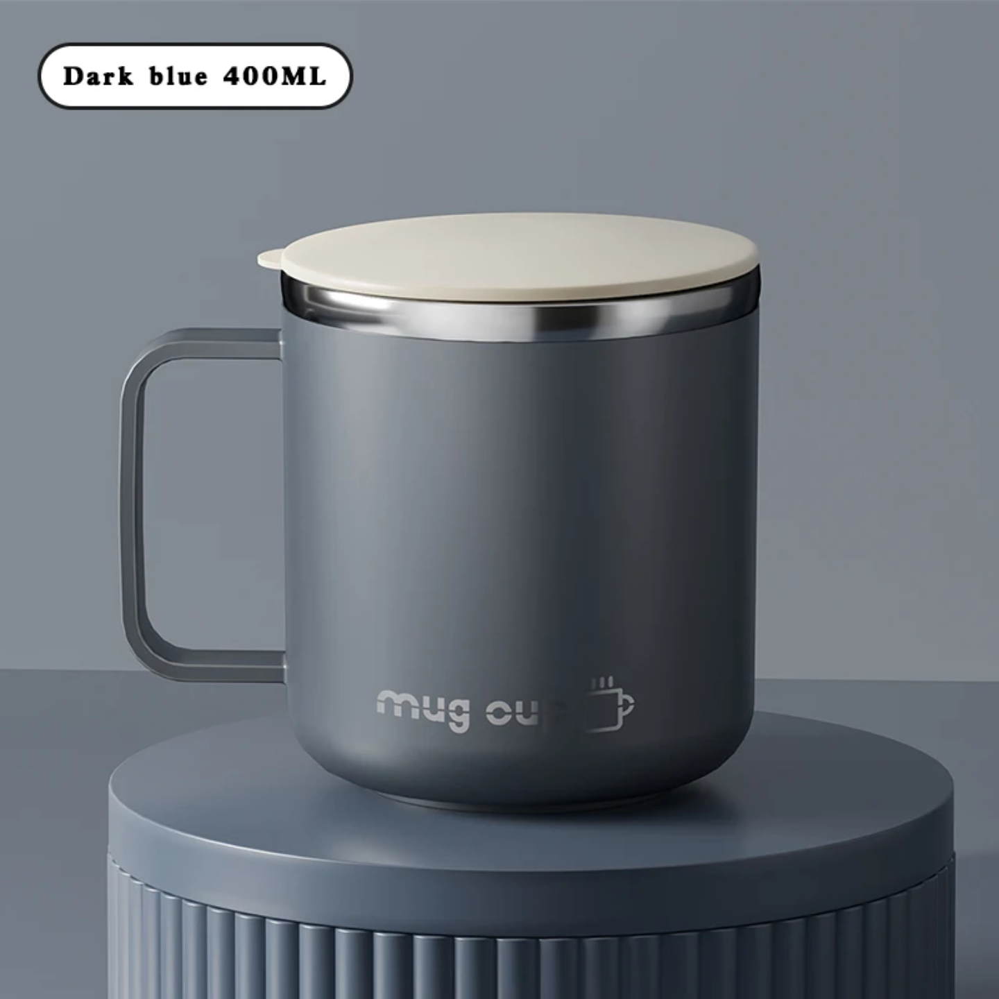 400ml Double-Layer Insulated Stainless Steel Mug with Lid – Modern Minimalist Design