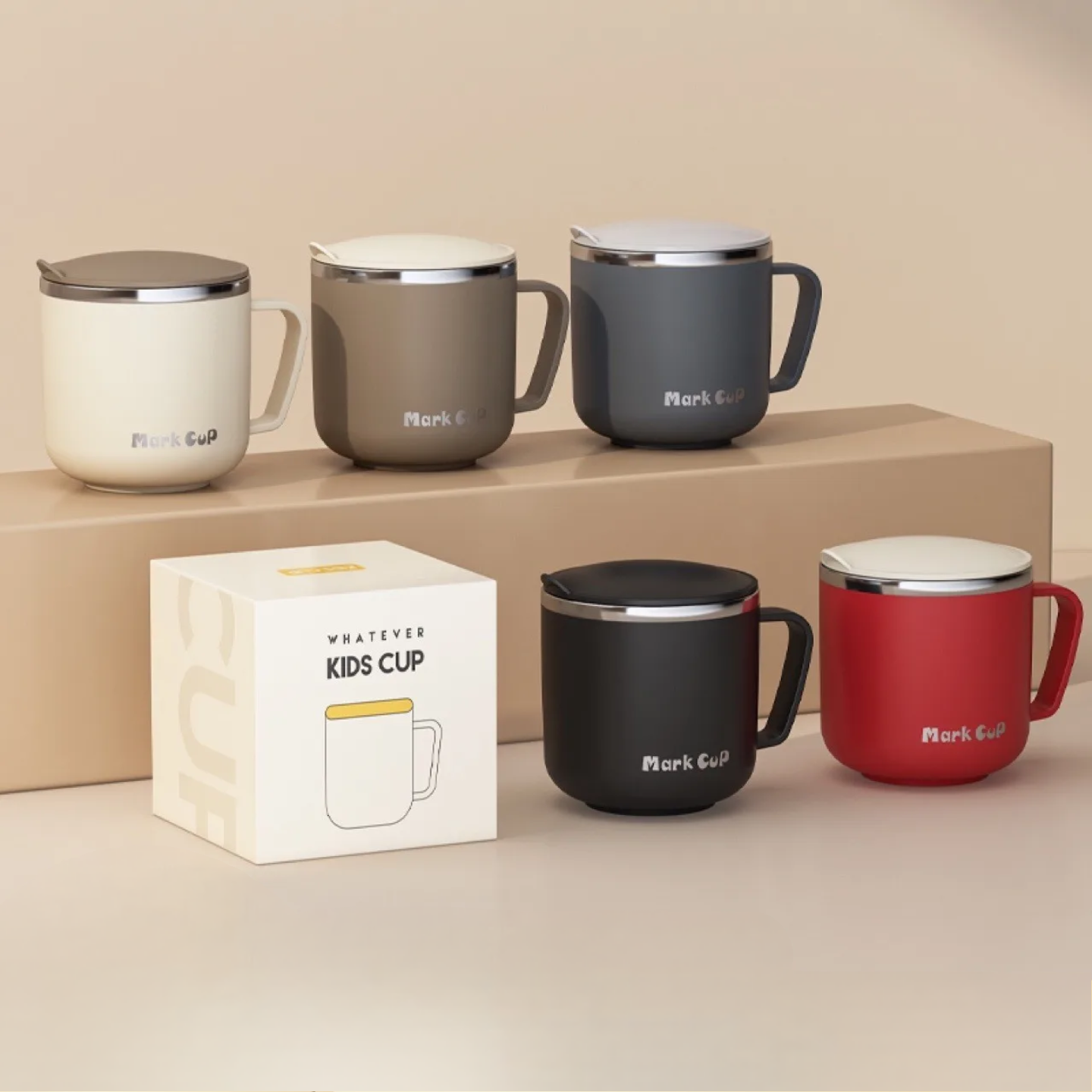 400ml Double-Layer Insulated Stainless Steel Mug with Lid – Modern Minimalist Design