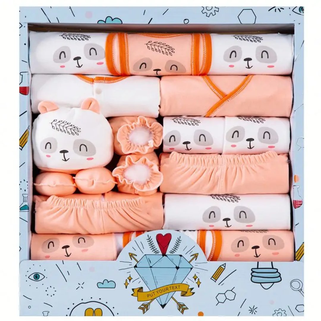 Newborn Baby Essentials Gift Set – 16-Piece Soft Clothing & Accessories Box