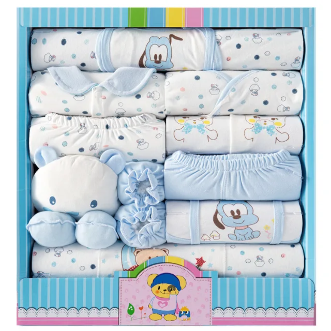Newborn Baby Essentials Gift Set – 16-Piece Soft Clothing & Accessories Box