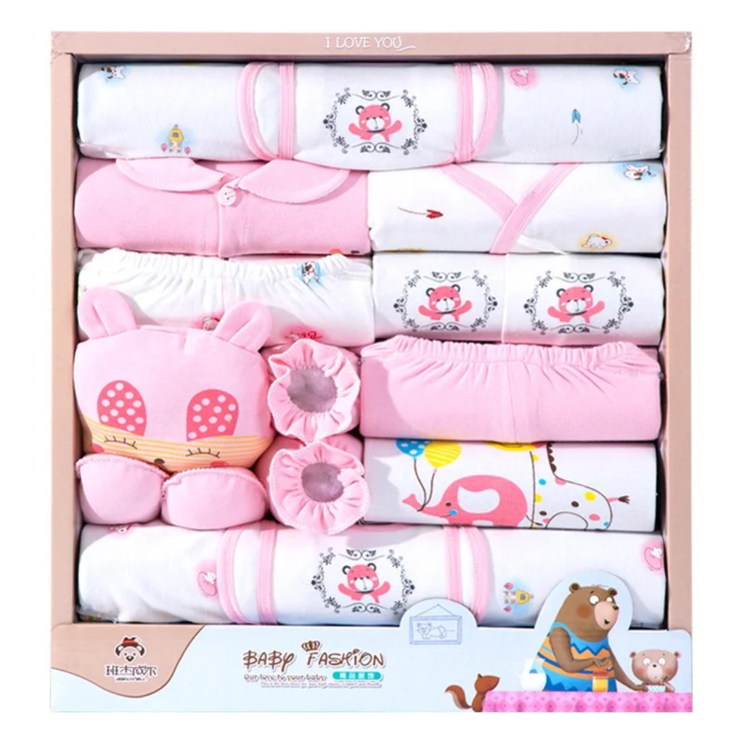 Newborn Baby Essentials Gift Set – 16-Piece Soft Clothing & Accessories Box