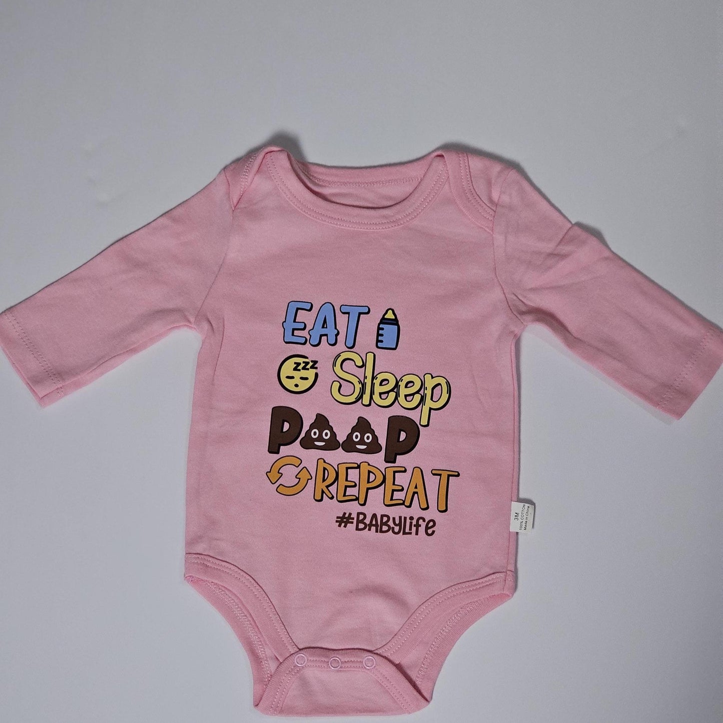 Eat Sleep Poop Repeat Baby Onesie: Funny Newborn Outfit, 3M