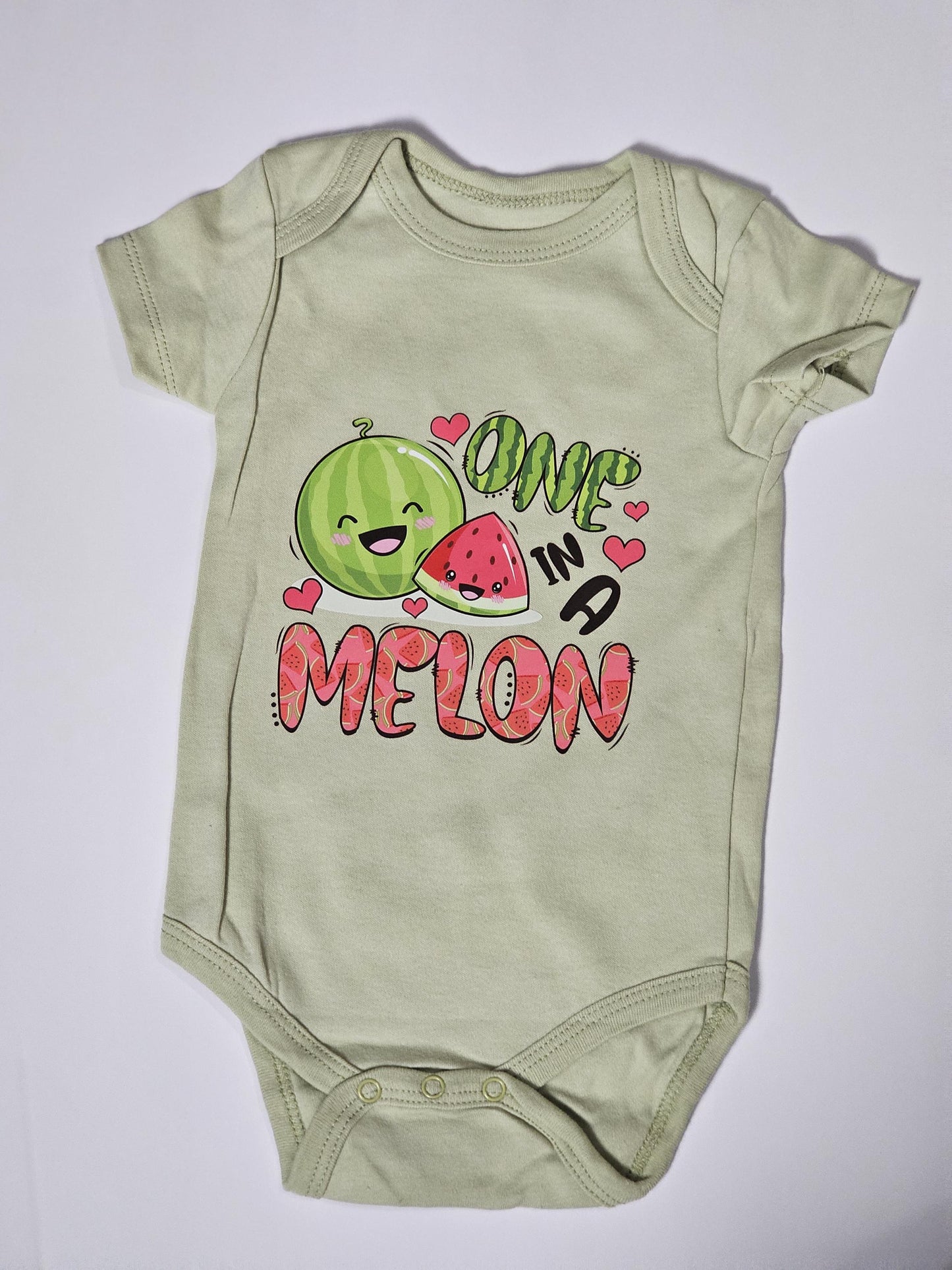 One in a Melon Baby Onesie | Cute Short Sleeve Bodysuit 69M | Baby Shower Gift | Punny Infant Outfit