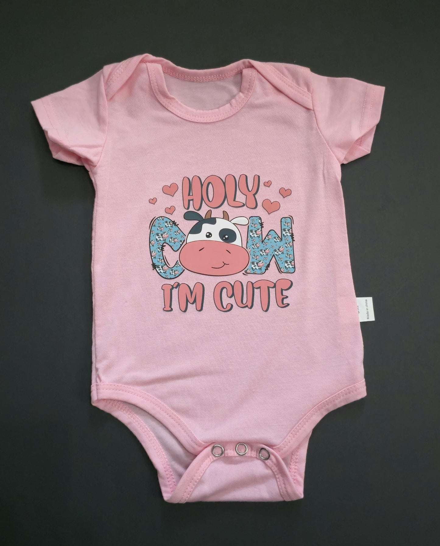 Holy Cow Im Cute Baby Onesie® | Funny Farm Animal Baby Bodysuit | Cute Baby Shower Gift | Baby Clothes