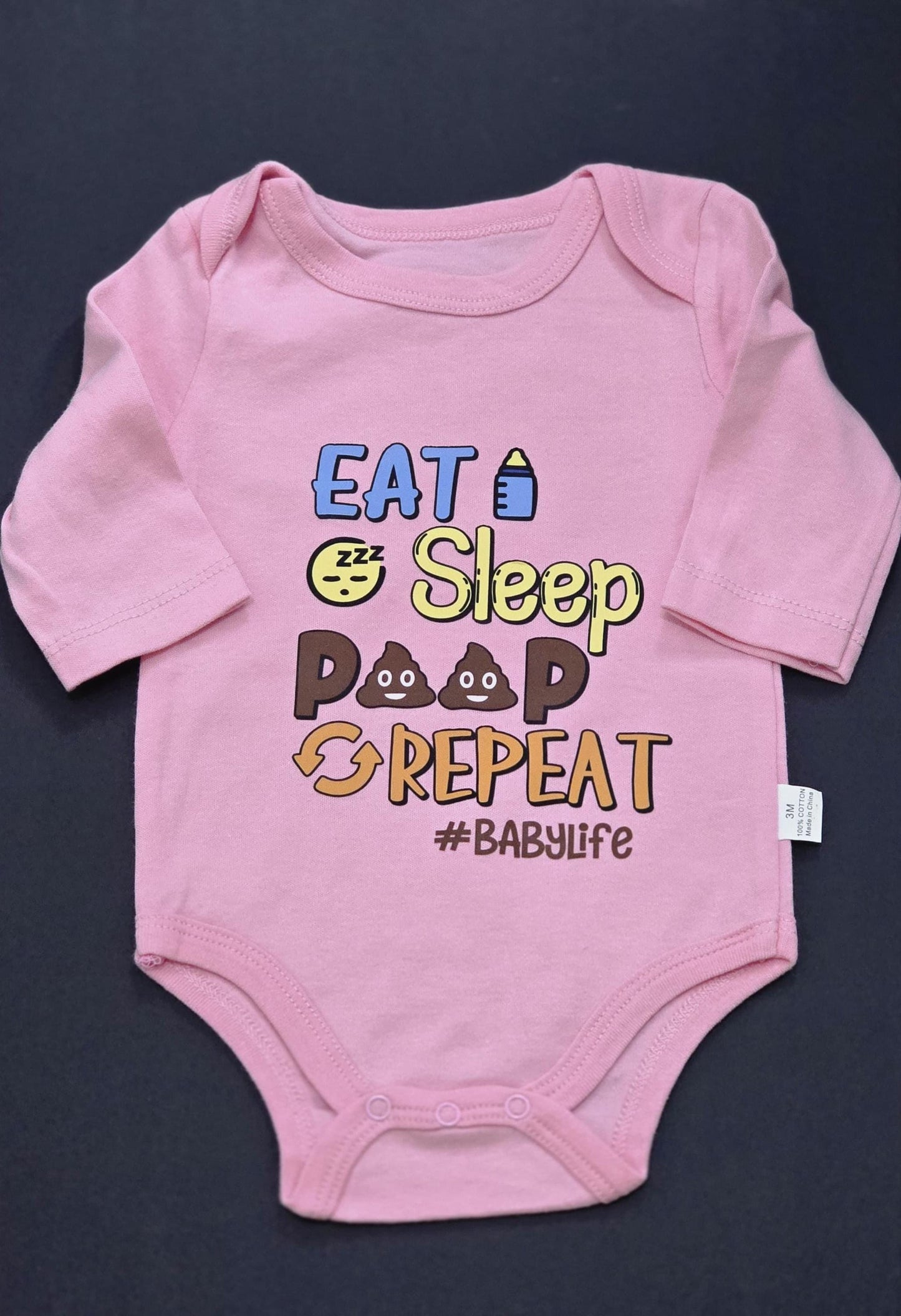 Eat Sleep Poop Repeat Baby Onesie: Funny Newborn Outfit, 3M
