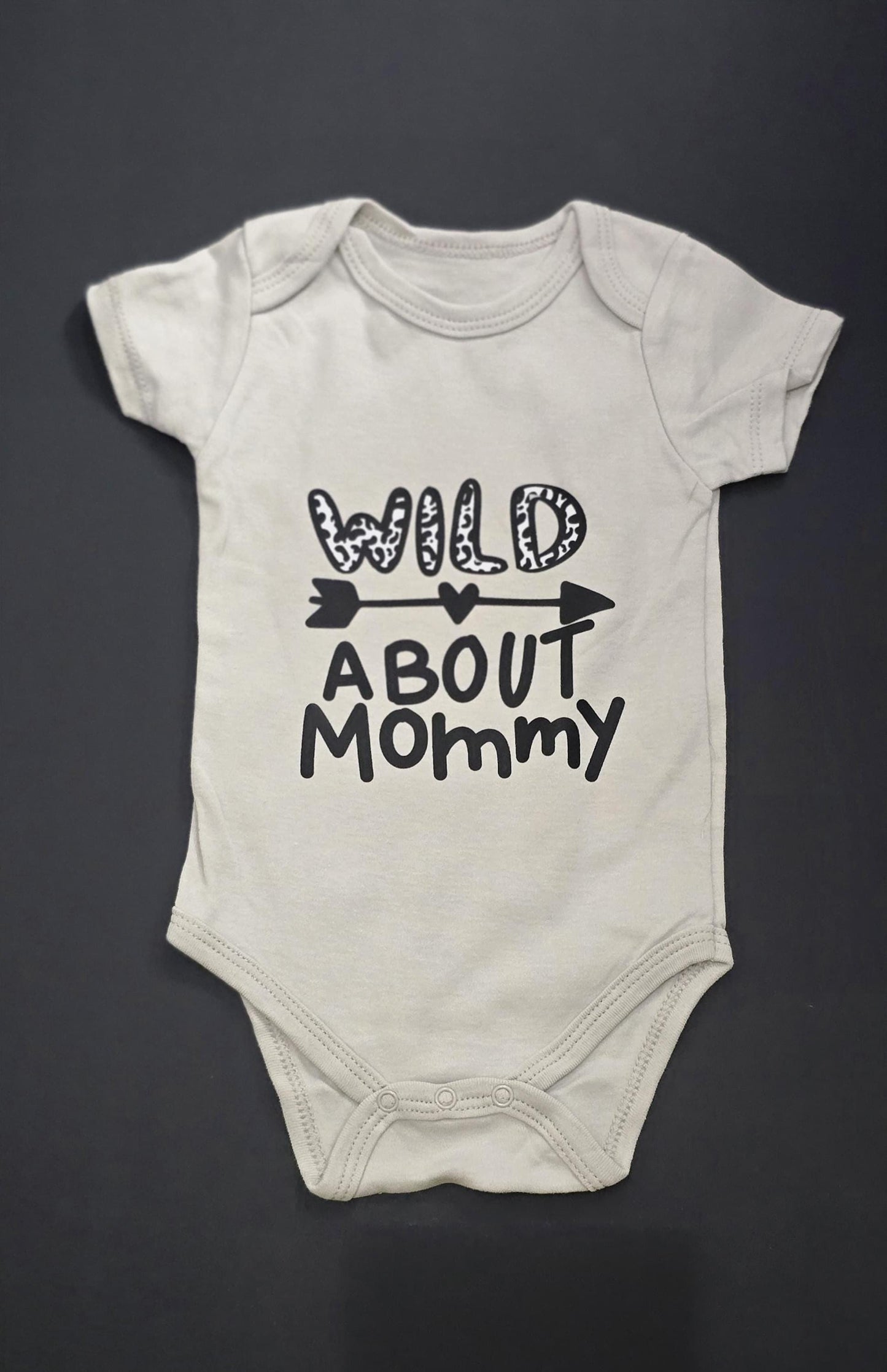 Wild About Mommy Onesie: Jungle Baby Bodysuit, 6-9 Months