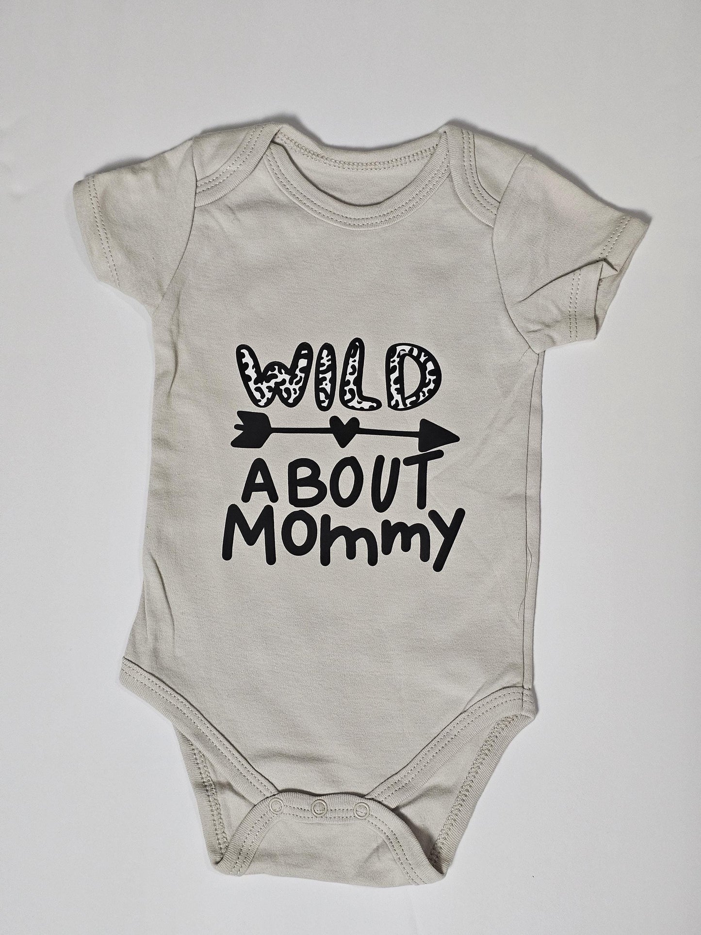 Wild About Mommy Onesie: Jungle Baby Bodysuit, 6-9 Months