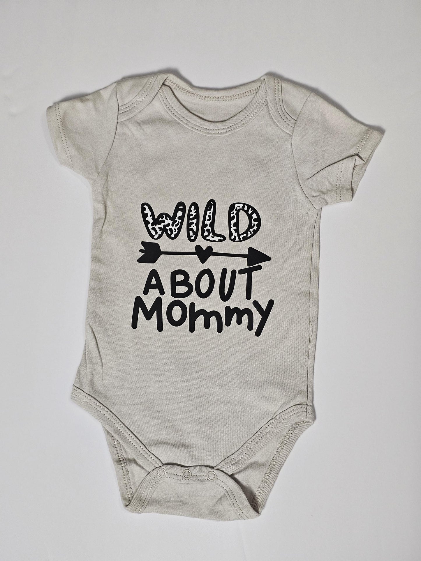 Wild About Mommy Onesie: Jungle Baby Bodysuit, 6-9 Months