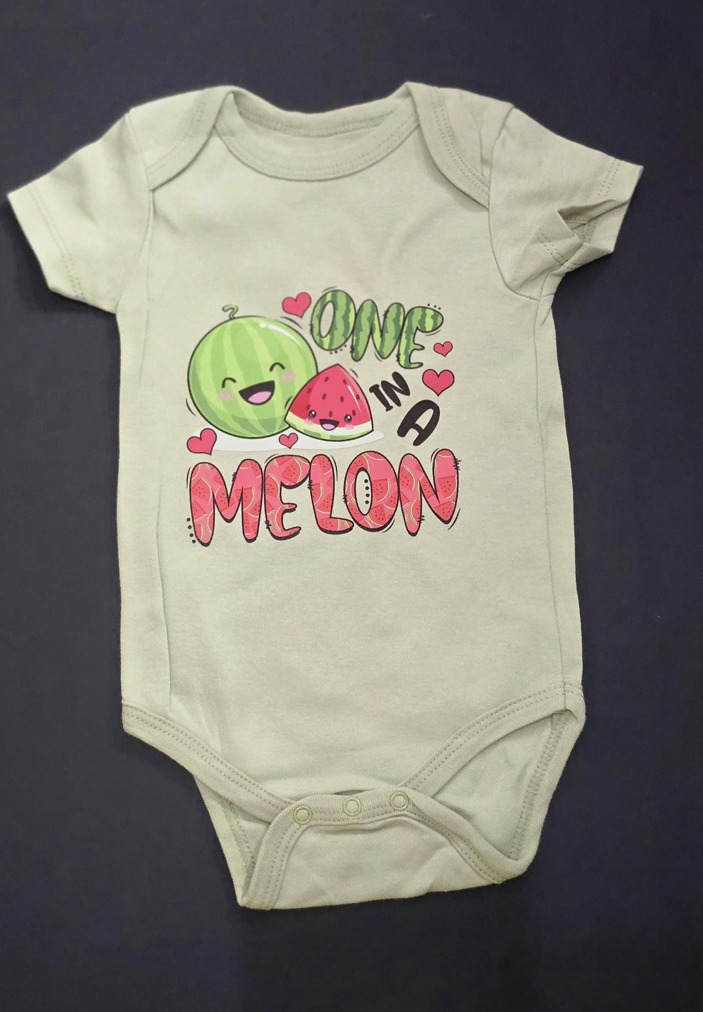 One in a Melon Baby Onesie | Cute Short Sleeve Bodysuit 69M | Baby Shower Gift | Punny Infant Outfit