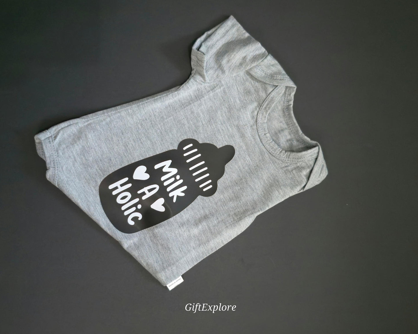 Milk A Holic Baby Onesie: Funny Pink Infant Bodysuit (3M, Long Sleeve)