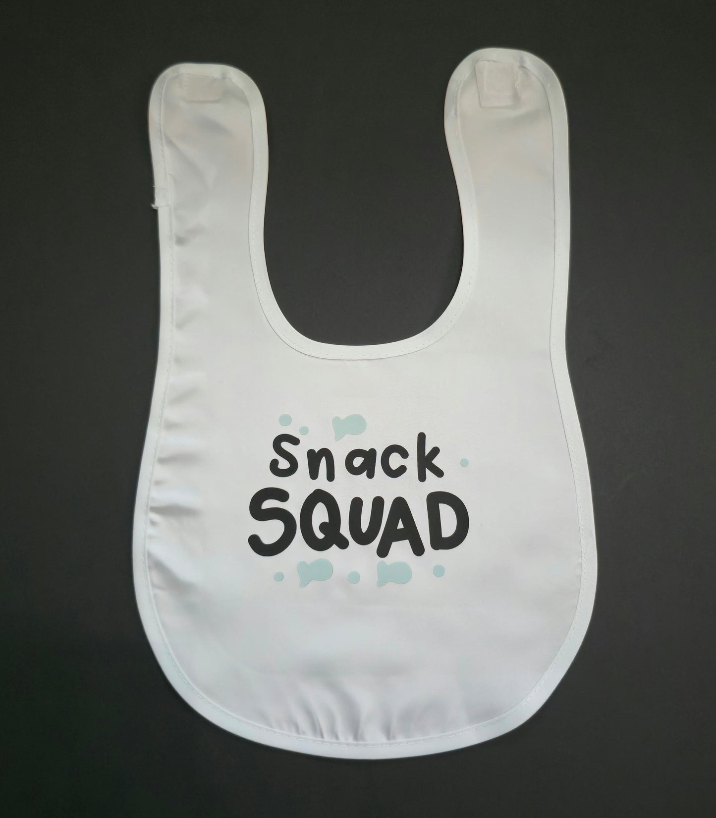 Funny Baby Bandana Bib: "Snack Squad" Cotton Drool Bib