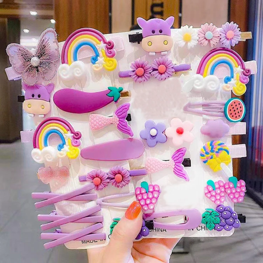 Rainbow & Unicorn Hair Clip Set for Girls – Colorful Cute Hair Accessories