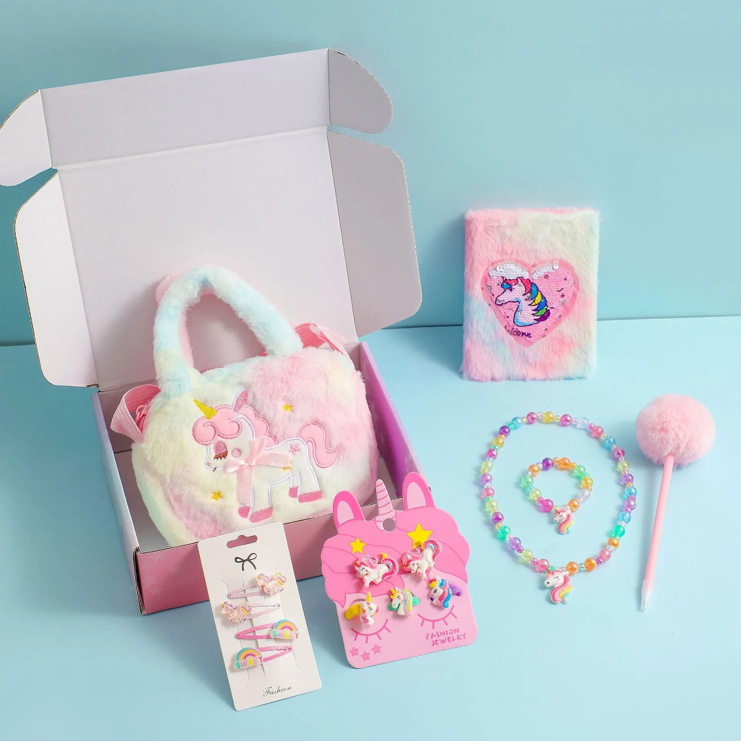 Unicorn Gift Set for Girls – Journal, Purse, Jewelry & Pen